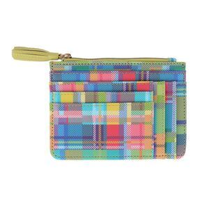 Buxton Women's Madras Vegan Leather Slot Coin Case